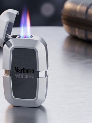Μεταλλικός συλλεκτικός αναπτήρας Marlboro Wides με υπεριώδη φλόγα