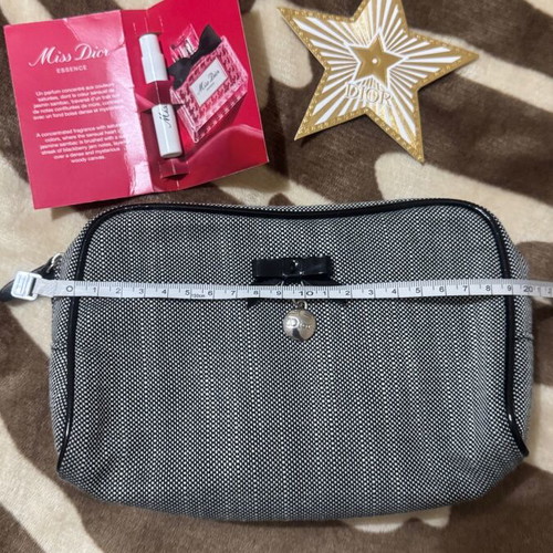 Dior fabric toiletry bag used, black and grey