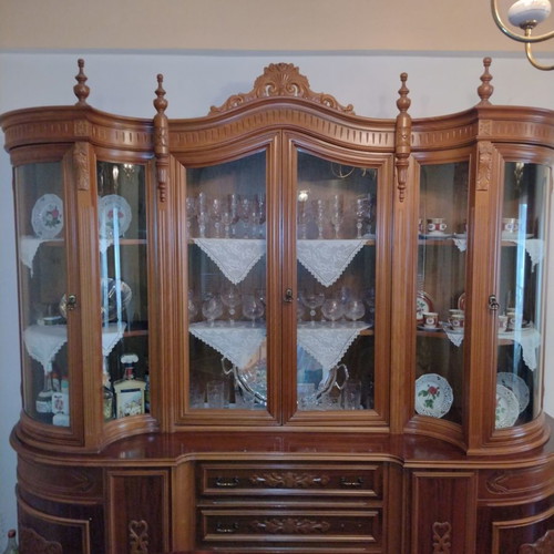 Antique living room set used handmade walnut with sideboard and dining table