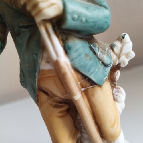Porcelain figurine Elderly Hunter vintage, used, 18cm