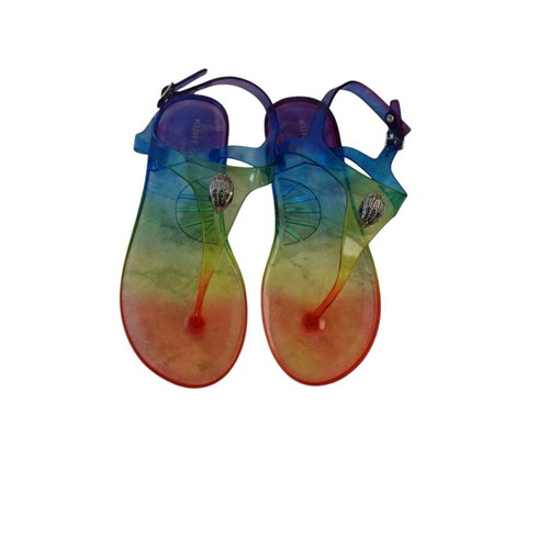 Kurt Geiger Maddison Rainbow Jelly Flat Sandals Size 39 New