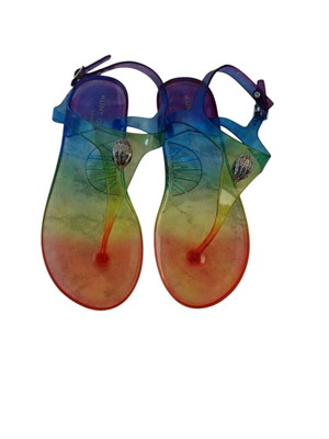 Kurt Geiger Maddison Rainbow Jelly Flat Sandals Size 39 New