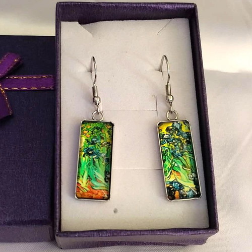Van Gogh Irises earrings new, multicolored