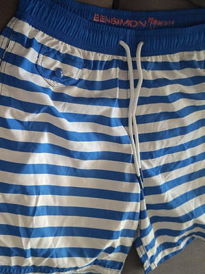Swimming Trunk striped men's waterproof elastic fabric Bensimon size M/L new