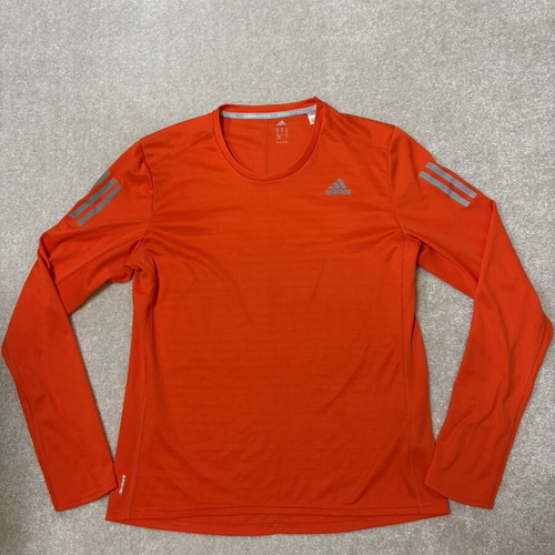 Adidas Own The Run Tee long sleeve men's shirt, size M, orange