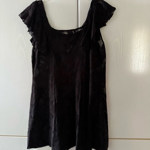 Semi-transparent dress used, black with stones, size M