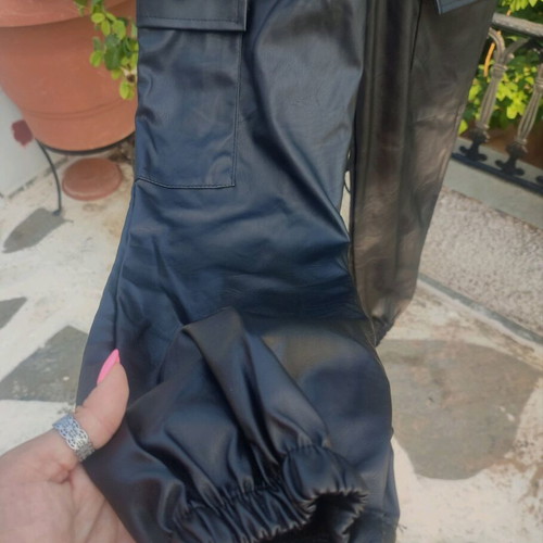 Cargo pants one size, new, faux leather with chain detail