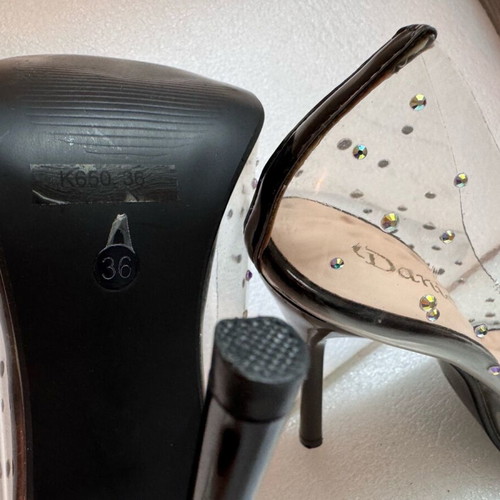 Danic transparent heels No 36 like new, black