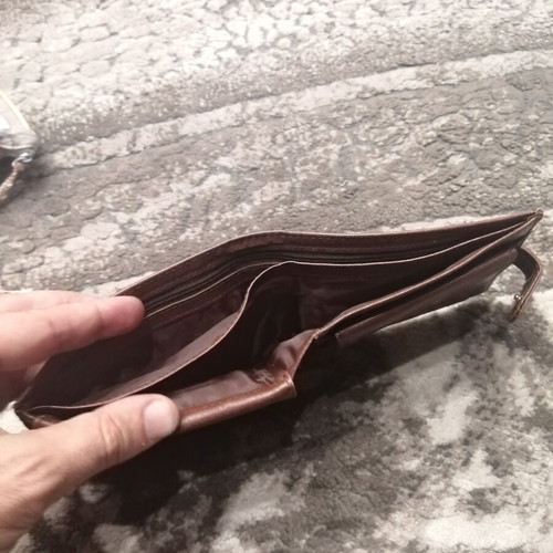 Leather wallet new brown