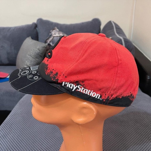 Sony PlayStation Embroidered Logo Cap one size men's hat black/red like new