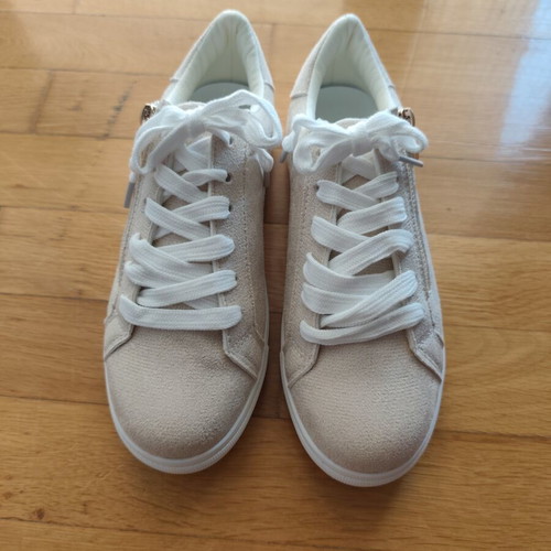 Shein beige athletic shoes new with side zipper