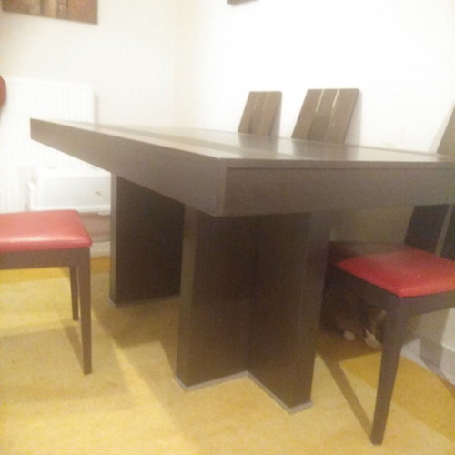 Wooden dining table like new 1.80x1 m with two extensions
