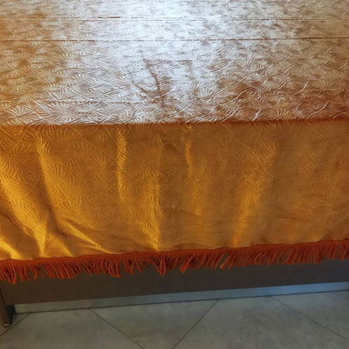 Velvet Tablecloth Mustard Gold 150x180 cm Lightweight Velour