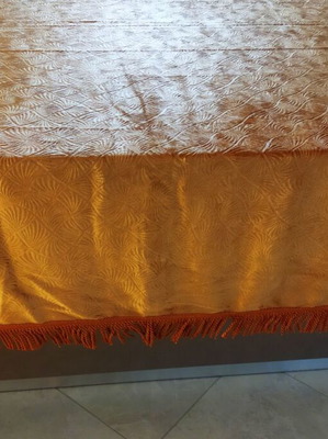 Velvet Tablecloth Mustard Gold 150x180 cm Lightweight Velour
