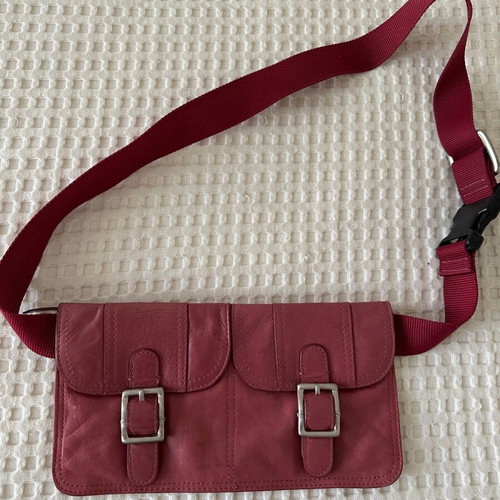 DKNY leather waist bag used, red collectible
