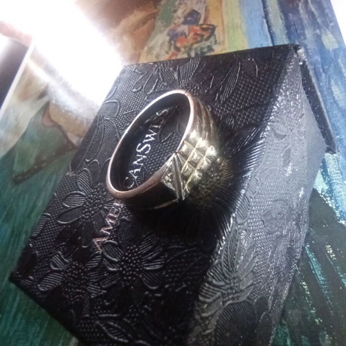 Sterling Silver 925 & 9CT Gold Ring American Swiss new