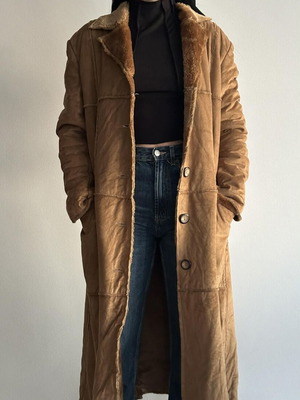 Brown Suede Shearling Coat like new, brown