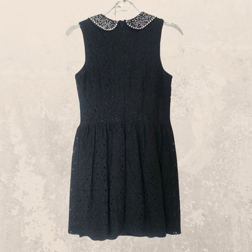 Black lace dress Clockhouse used with pearl and rhinestone collar