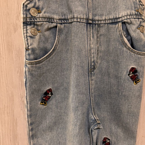 Zara Kids Minnie Mouse denim overalls like new, size 4-5 years (110 cm)