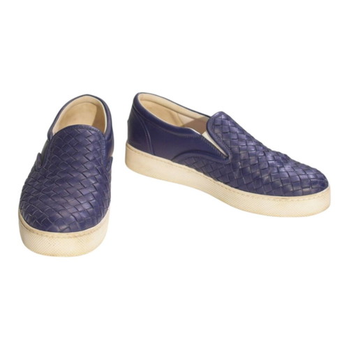 Bottega Veneta Blue Slip-On Sneakers Size 40 Used with Dust Bag