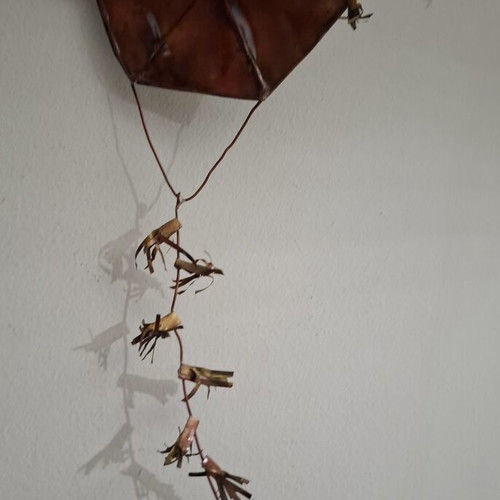 Handmade Metal Wall Kite Copper/Brass 45cm like new