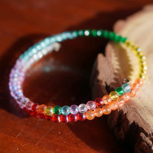 Handmade spring bracelet new with multicolored beads