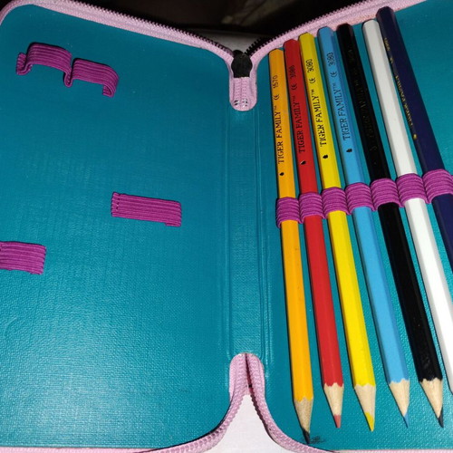 Double pencil case new with unused paints