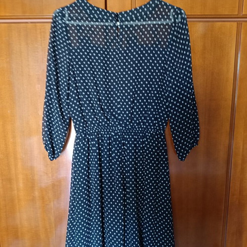Desiree polka dot dress used, black and white, polyester