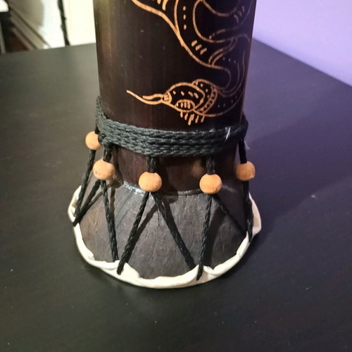 Handmade wooden decorative doumbek like new from India