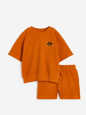 Piqué boys' set used, dark orange, H&M