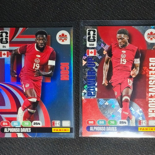 Alphonso Davies Lot of 2 Panini Adrenalyn XL FIFA World Cup 2026 cards, new