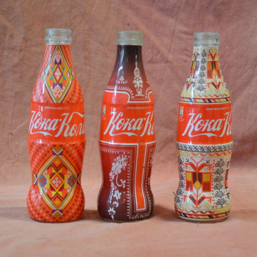Coca-Cola collectible bottles used, pack of 3, Bulgaria