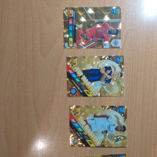 Panini Top Master gold cards pack of 5, like new, signed