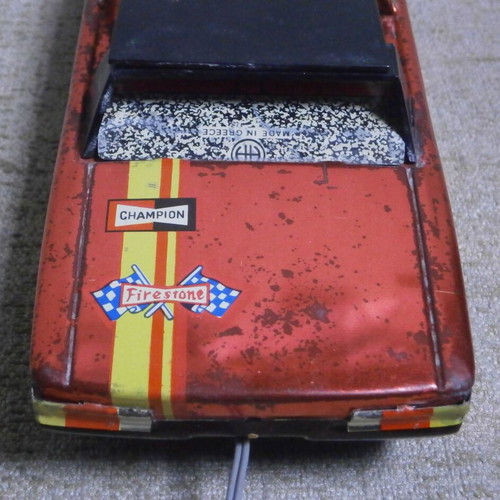 Porsche 914 A. Ananiadis Tin Toy new with battery box and vintage remote control
