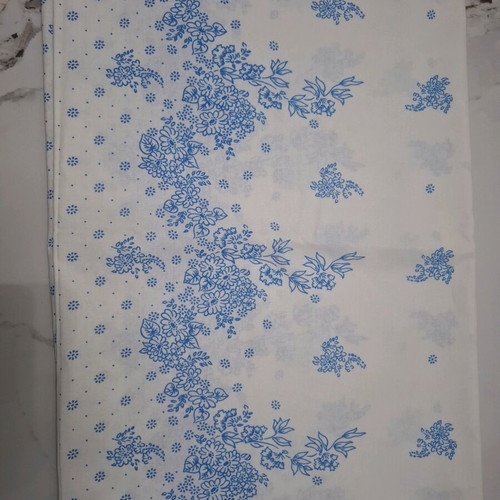 Single cotton bed sheet with blue floral design like new