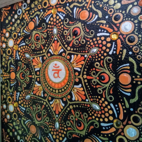 Swadhisthana Mandala Painting new, hand-painted on canvas