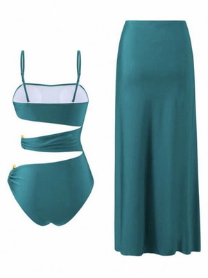 Shein swimsuit set with pareo new, turquoise, size L
