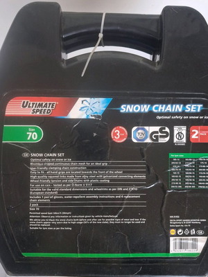 Snow chains no. 70 like new, anti-slip with gloves and spare parts