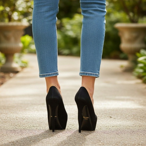 Prada black suede platform pumps EU 37.5