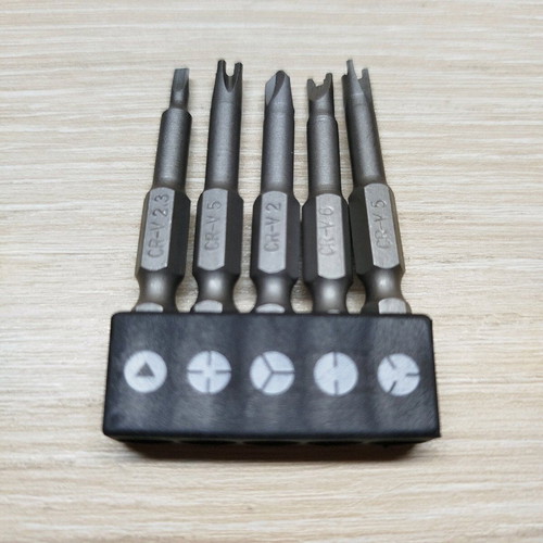 Screwdriver Bits for Special Screws new, set of 5 Cr-v