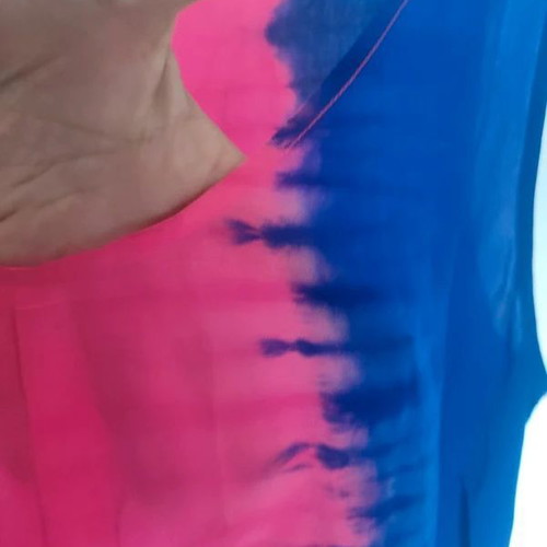 Sandro silk blouse pink and blue size S new