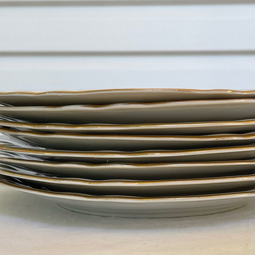 Gebruder Benedikt set of 18 used dessert plates porcelain antique