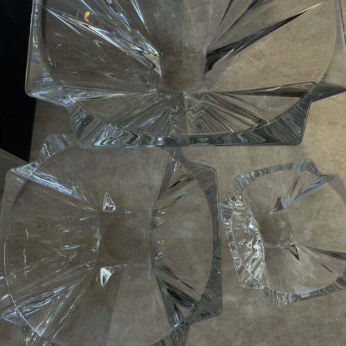 Czech Bohemia crystal set with 3 bowls 30 cm, 21 cm, 14 cm new