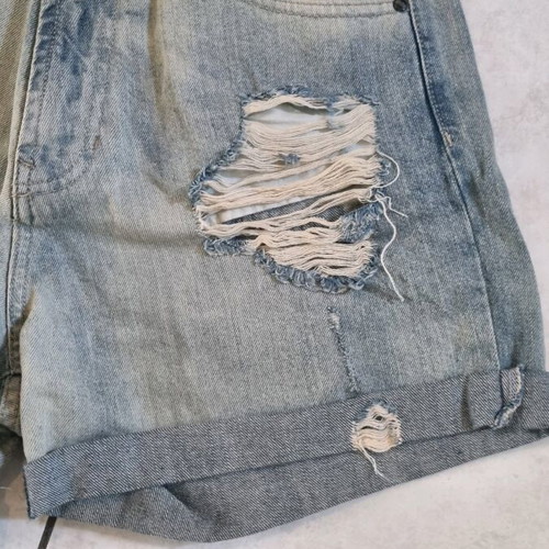 Zuiki denim shorts with rips, size 40, like new, blue
