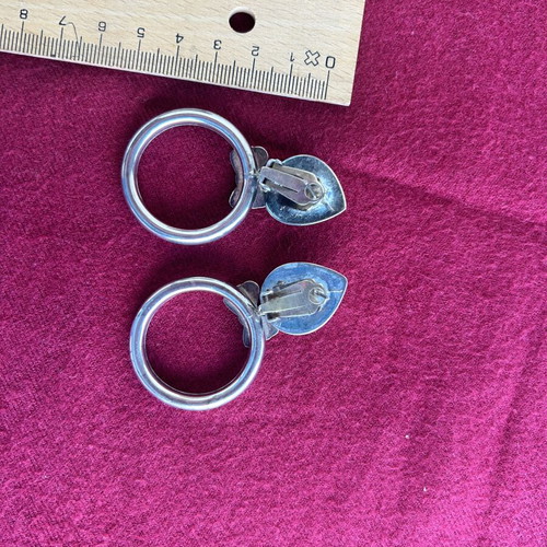 Vintage silver earrings 925 with gold-plated bow, like new