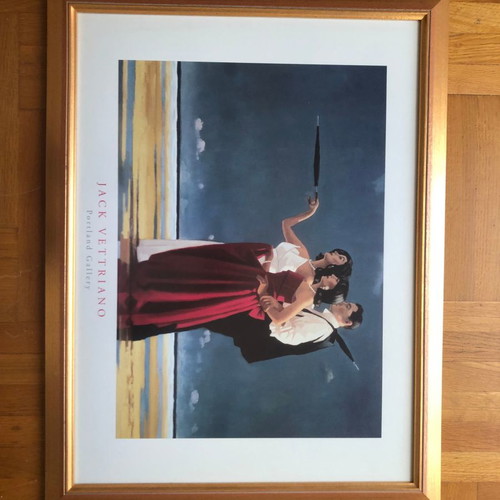 The Missing Man I framed Jack Vetriano art print like new with gold frame