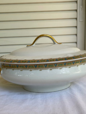 Wm Guerin Limoges oval soup tureen used antique