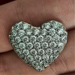 Λευκόχρυση Καρδιά 585 με διαμάντια