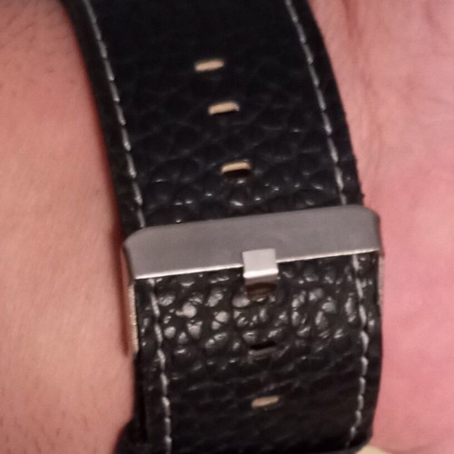 Leather Unisex bracelet black with design like new