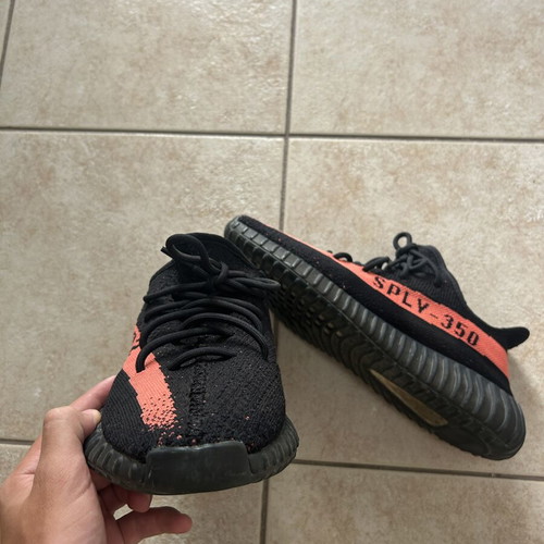 Yeezy 350 V2 Core black-red sneakers size 44 2/3 like new